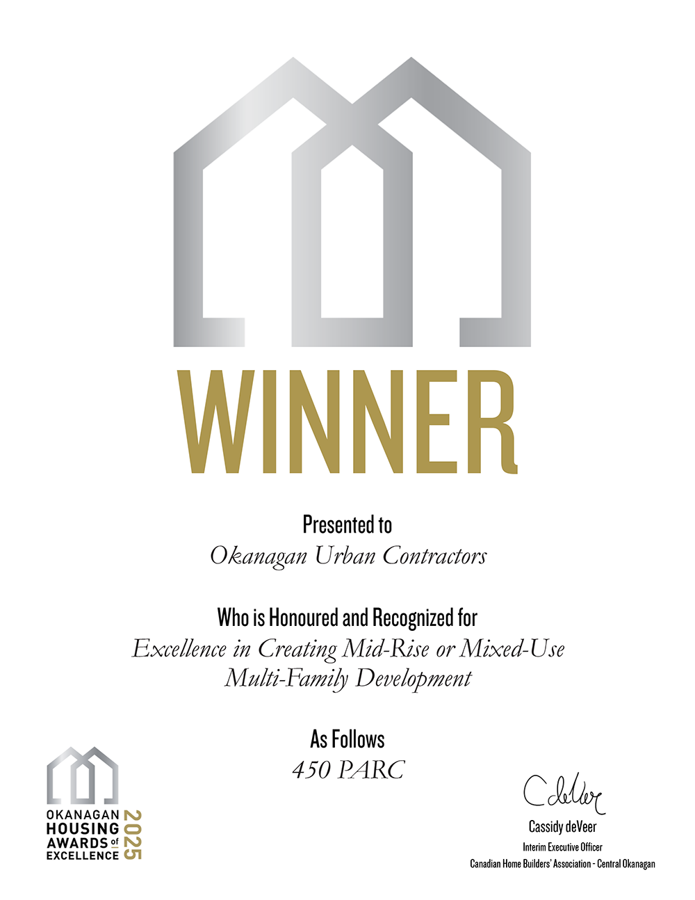 okanagan housing excellence award winner 2025